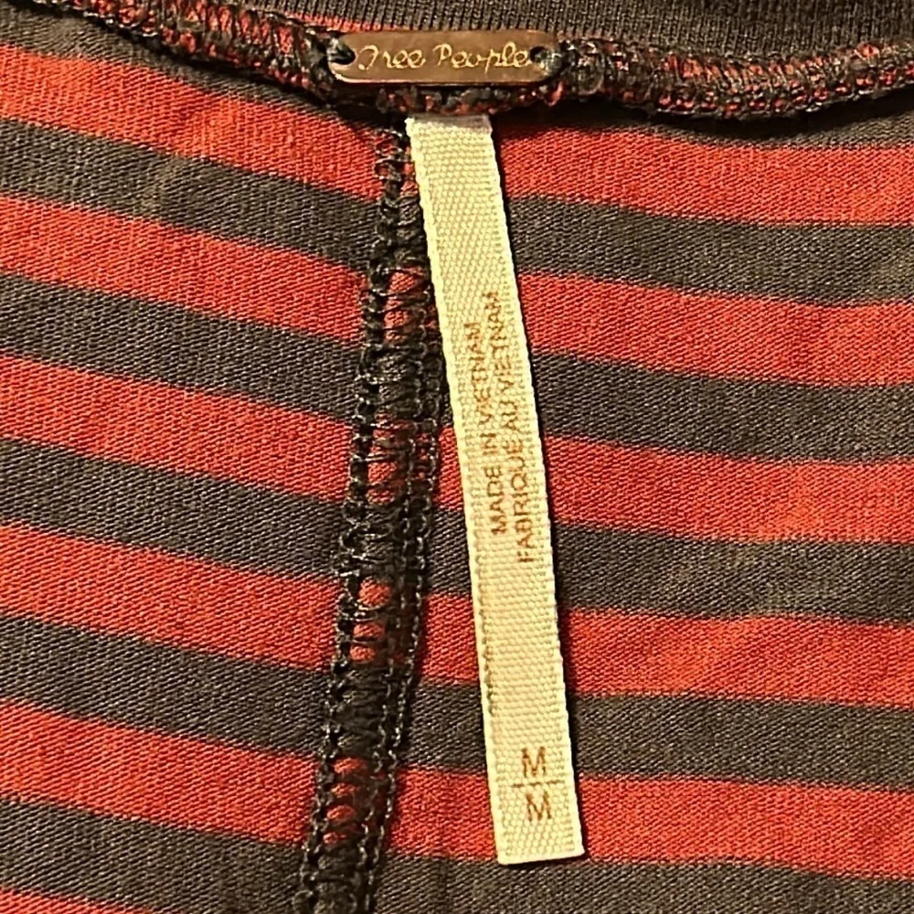 Free People Striped Leader of the Pack Tee in Cherry Combo Size Medium
